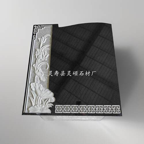 厂家山西黑石材墓碑中国黑花岗岩石碑公墓艺术碑