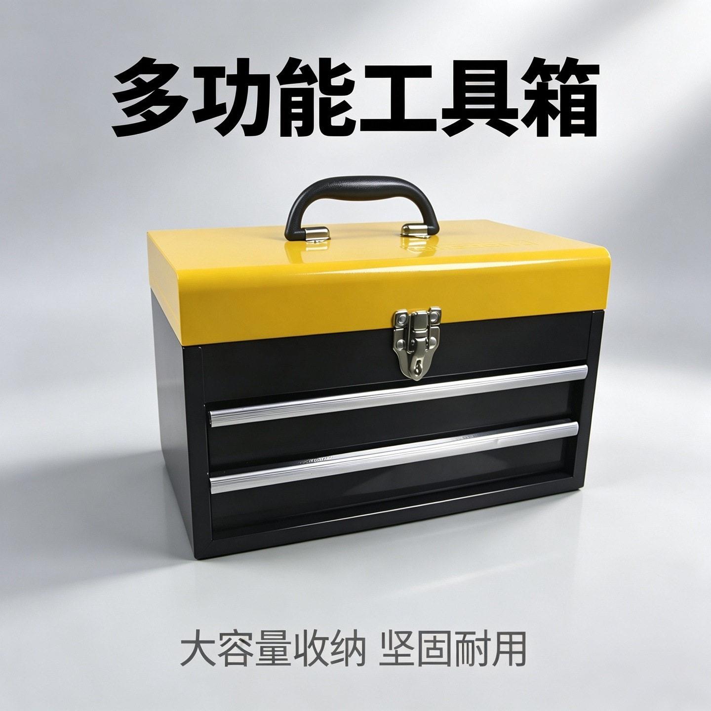 双层抽屉式金属工具箱 汽修维修收纳盒工业级厂家直供