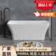 高分子PMMA人造石独立式 一体浴缸家用长方形双人网红酒店民宿浴盆