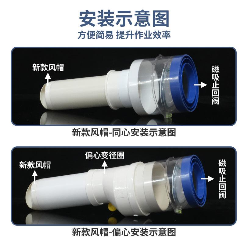 同心偏心浴室磁吸透明止回阀穿墙通风球防雨帽新风系统嵌入室内安