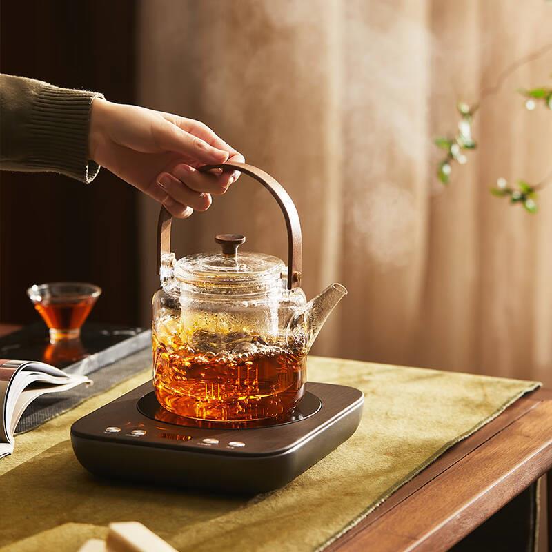 鸣盏玻璃烧水壶耐高温可加热煮茶提梁壶泡茶具煮茶器600mlMZ8021A