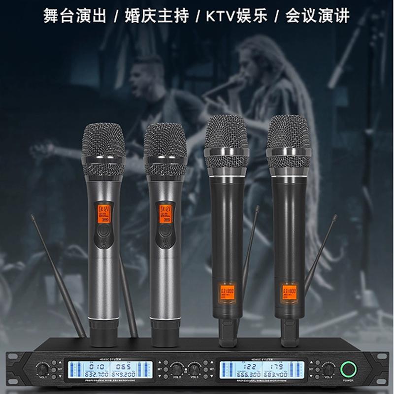 无线麦克风鹅颈充电式手持领夹耳麦会议演出一拖八拖二方管话筒