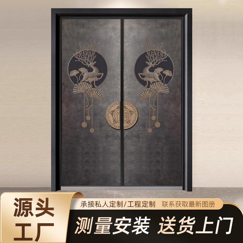 铝艺别墅大门铸铝门公寓进户门甲级防盗门双开子母门自建房大门