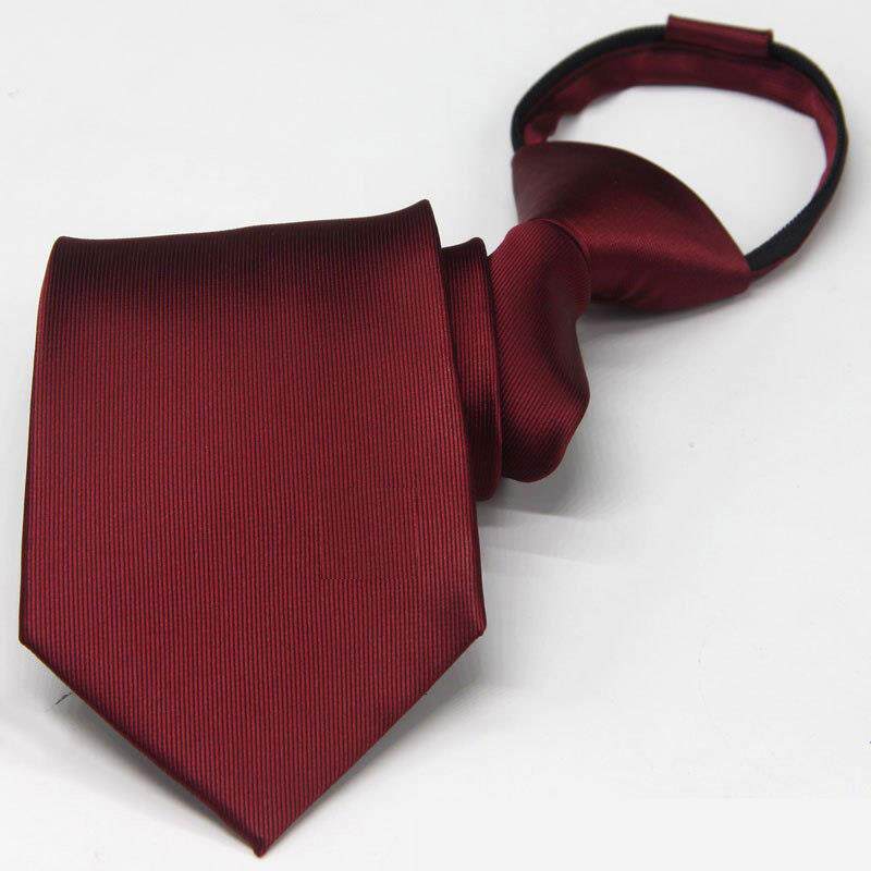 天猫正品红色领带单位工作酒藏青色正装制服男女士懒人免打拉链蓝