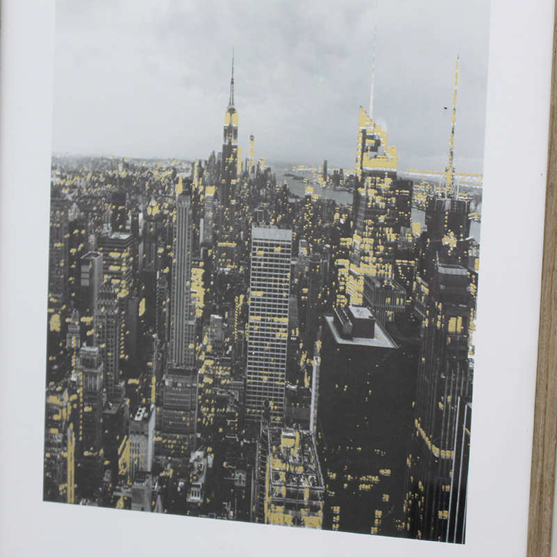 美式烫金建筑复古壁饰客厅装饰画咖啡馆墙画酒吧有框画餐厅挂画图片
