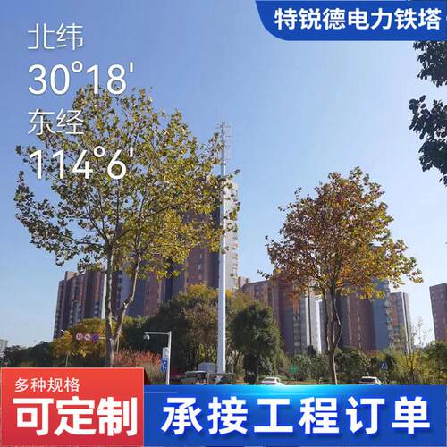 5G单管塔角钢电力钢杆塔电力通讯管塔通信塔钢结构电信通讯杆
