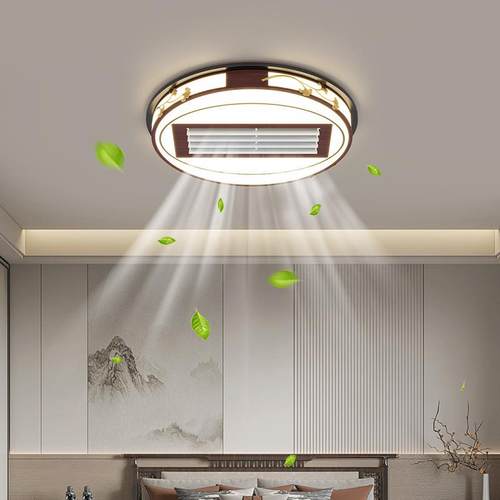 新中式客创厅吸顶风灯888厅意智能隐形无叶扇灯卧室餐房间电扇一