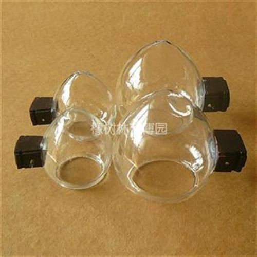 1对2个*透明玻璃*鸡心鸟食罐相思靛颏画 画眉鸟杯鸟碗