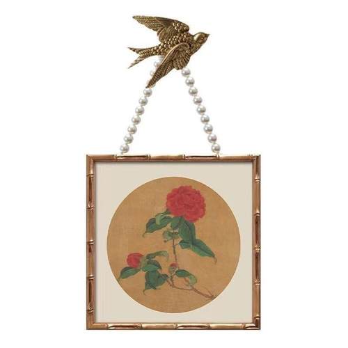 法复古卧木珍珠链条实中B329古民宿室客厅书房餐厅挂画欧式式墙面