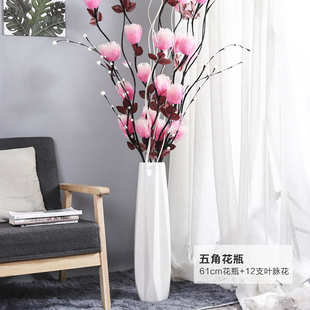 白色落地花瓶北欧风轻奢陶瓷工艺品礼品家居玄关装饰酒店摆设批发