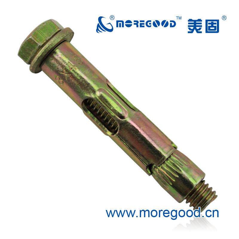 美固盒装套管式金属锚栓F型平头铁膨胀螺丝六角头水泥混凝土螺栓