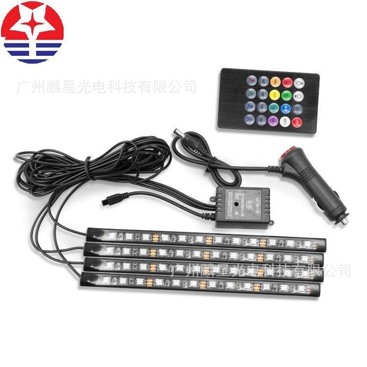 汽车LED氛围灯改装车载APP气氛灯跨境爆款车内手机蓝牙脚底装饰灯
