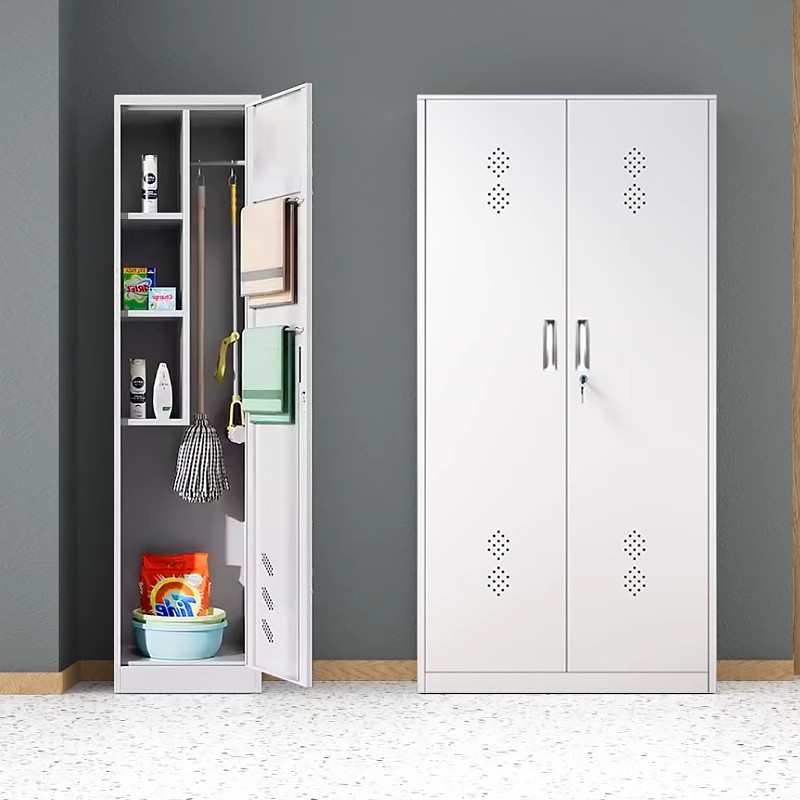 304不锈钢清洁柜学校工厂保洁卫生工具柜家用储物拖把扫把收纳柜