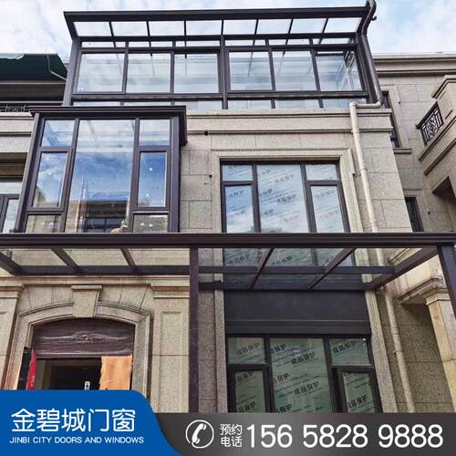 宁波别墅阳光房夹胶玻璃房隔音断桥铝隔音窗高楼平开窗铝合金门窗