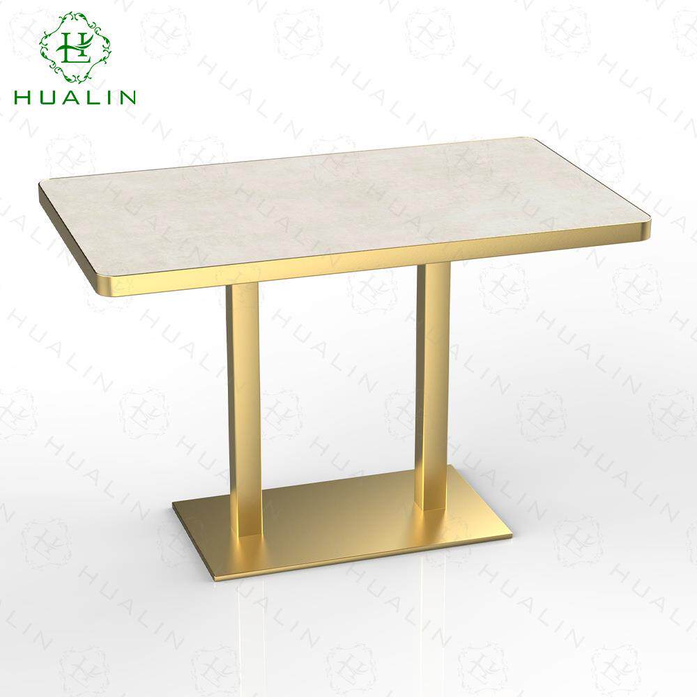 意式极简轻奢高密度岩板长方形商用餐桌别墅天然大理石商用餐饮台