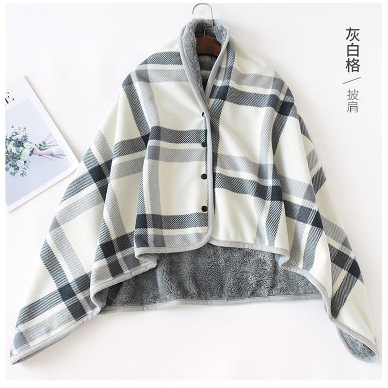 颈肩保暖披肩秋冬护颈加绒加厚斗篷披风办公室午睡多功能宝宝盖毯