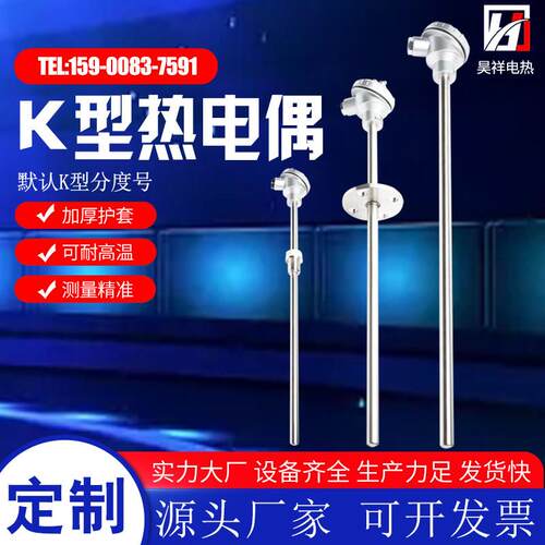 K型不锈钢热电偶WZP130/WRN230热电阻PT100装配式感测器高温监视