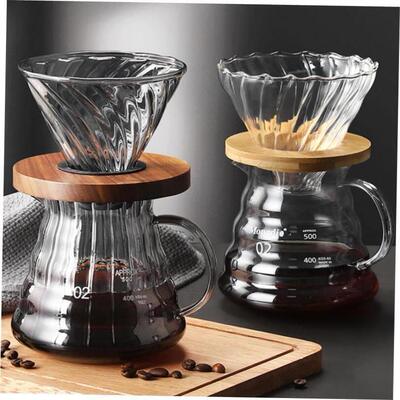 Glass coffee pot coffee with coffee filter cup coffee filte
