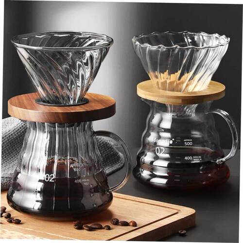 Glass coffee pot coffee with coffee filter cup coffee filte