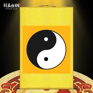 河图洛书先天后天八卦图挂画周易太极八卦图玄关装饰丝绸卷轴