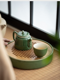 梅子青手执壶青璃釉枯石茶壶日式越窑小单壶功夫青瓷茶具泡茶器