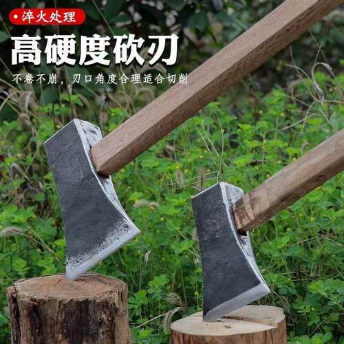 新轨道钢锻打柴斧劈柴家用砍树开山伐木斧子东北斧斧全钢斧子