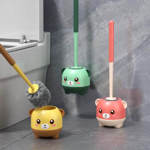 Powerful Plastic Toilet Brush for Home Use, Long Handle Bath