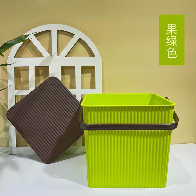 加厚带盖储物桶沐浴凳水桶钓鱼桶手提桶洗澡用收纳桶可坐桶家用桶