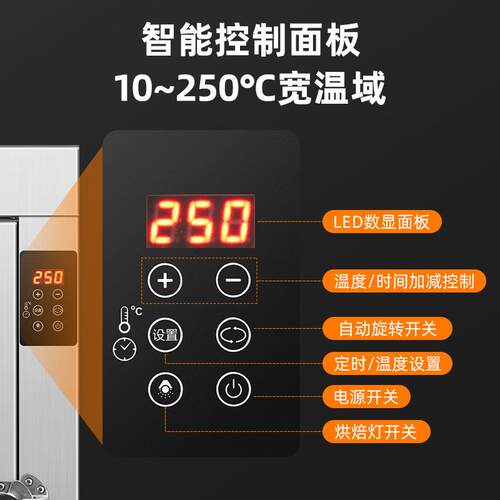 商用电热烤鸭炉360°全自动旋转微波热风循环烤鸭炉烤鸭烤鸡烤鹅