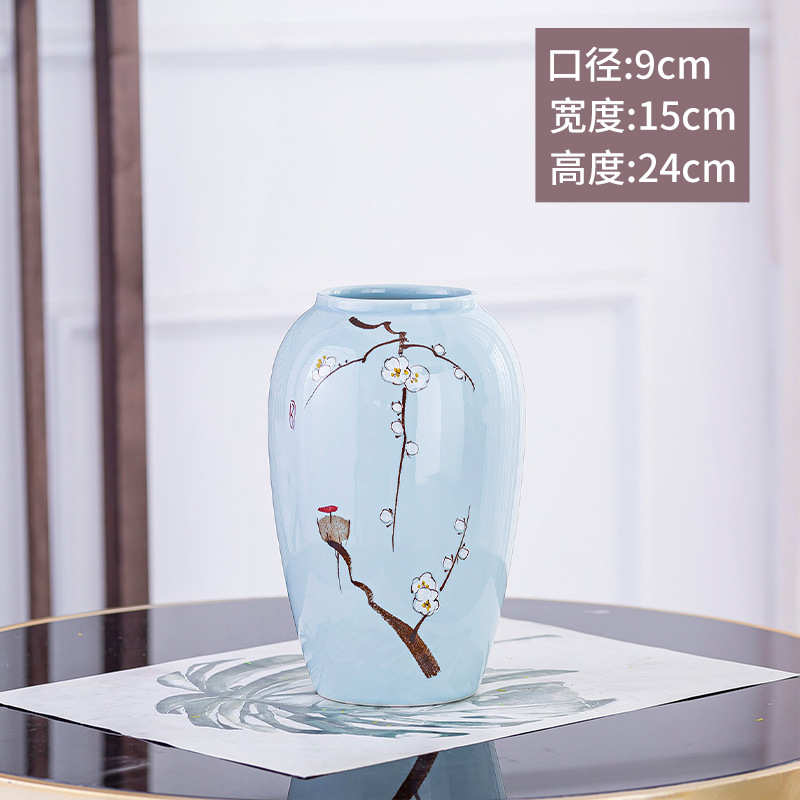 中式新现代摆件装饰品插花干花玄关客厅花瓶陶瓷电视柜家居景德镇