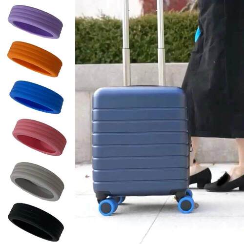 8pcs Silicone Luggage Wheels vers Silent Luggage Wheel Prote