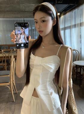 红人馆吊带背心女2026新款夏外穿白色修身辣妹chic韩系无袖上衣女