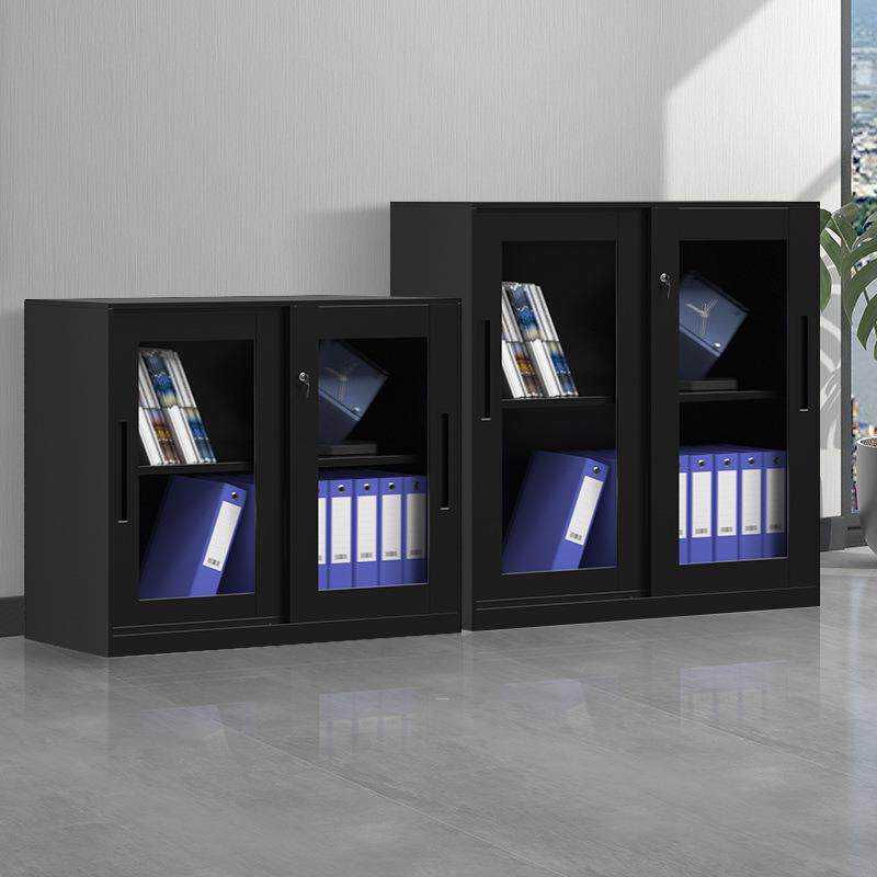 办公室铁皮柜推拉移门小型文件柜矮柜资料柜打印机柜档案隔断边柜