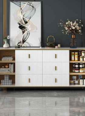 W7轻奢岩板卧室五柜收纳储AFY柜物柜大容抽屉斗柜白色靠墙客量厅