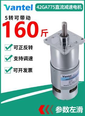 42Ga775电机直流12V/24V大功率大转矩小电机正反调速慢速电机