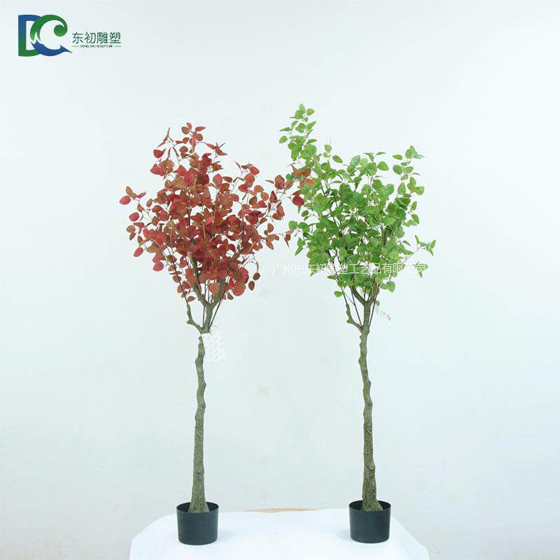 仿真尤加利金钱叶室内造景植物盆栽 婚庆装饰仿真甜心树 厂家直销