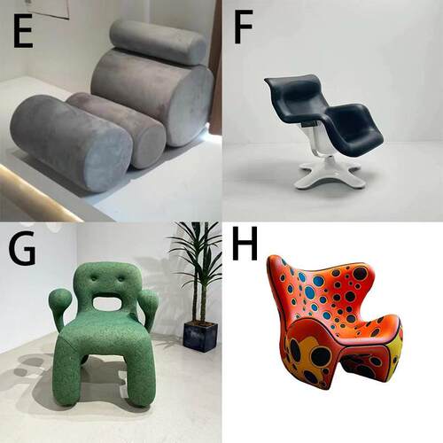 简约现代创意旋转玻璃钢花瓣时尚花朵轻奢餐厅别墅样板房单懒人椅