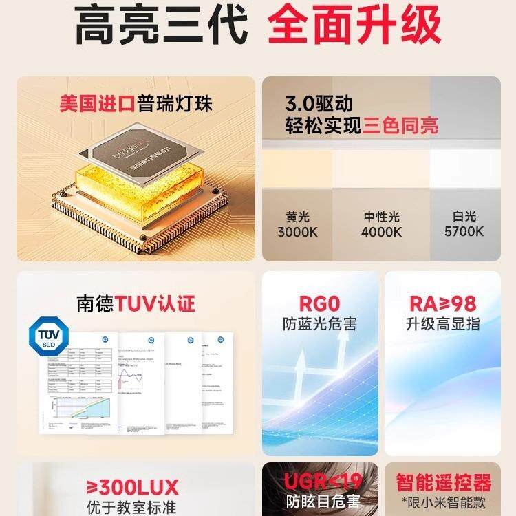 简顿全谱护353眼灯吸顶客厅主灯卧室超薄无缝新款光高普亮瑞灯具