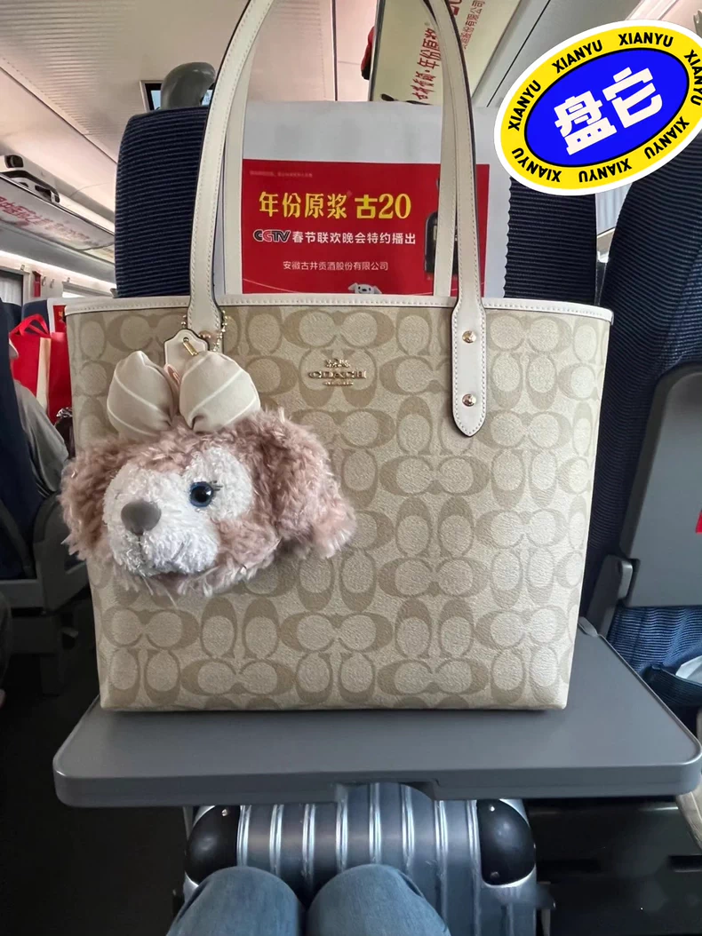 闲置二手蔻驰Coach 老婆不用了花满印拉链托特包City30购物手提单肩包