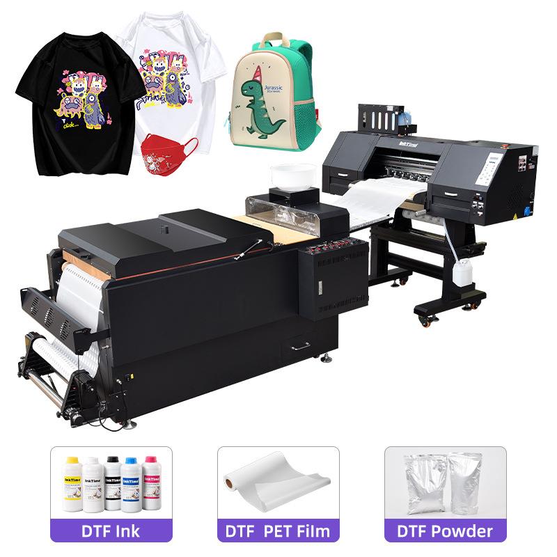 服装T恤数码印花机厂家四头白墨烫画打印机dtfprinter衣服印图机