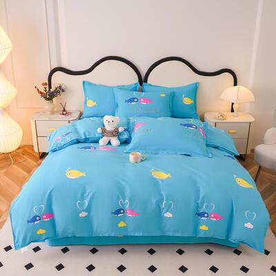 高档纯棉四件套100%全棉in5s主风学宿舍单公双人1.m1.8m2米床4生