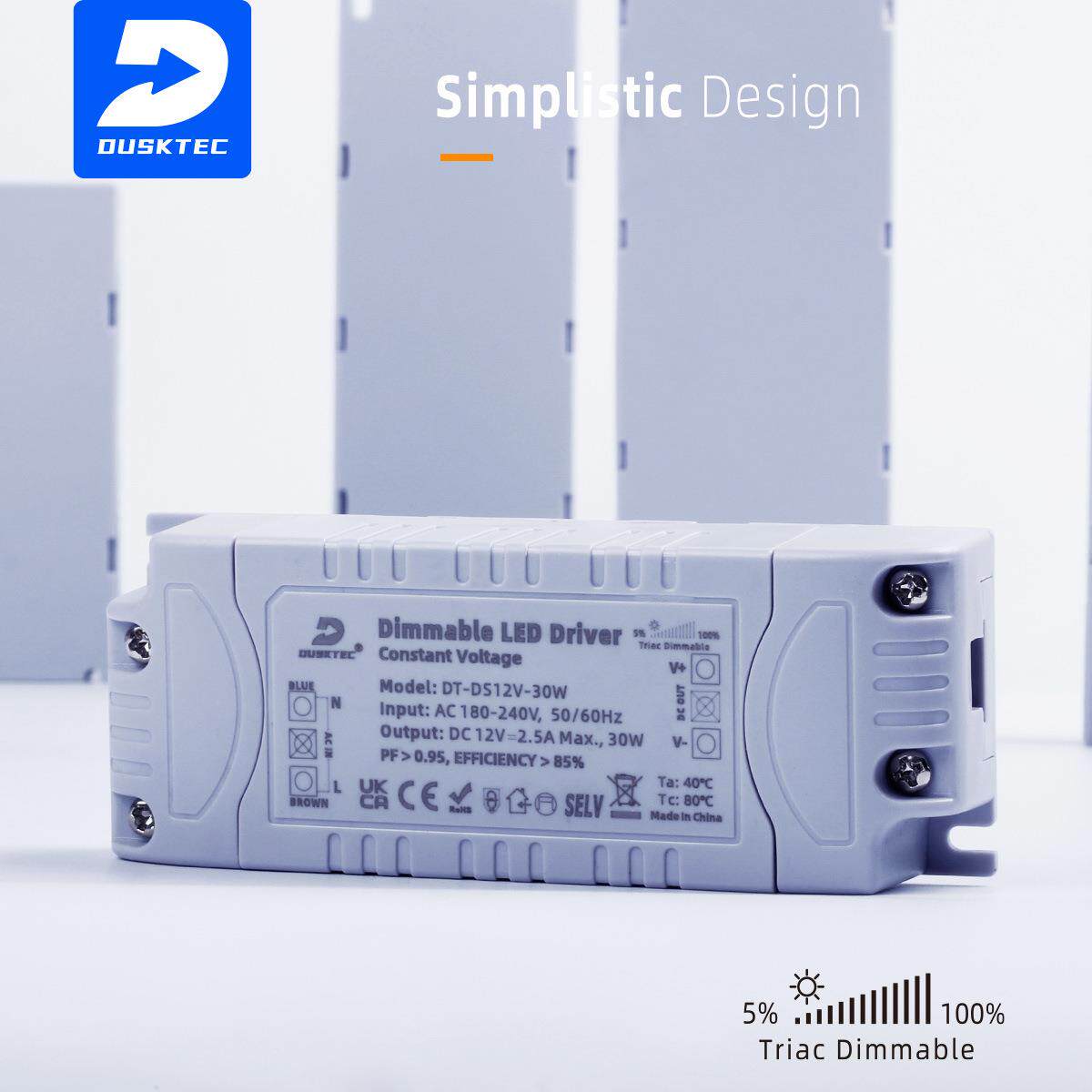 LED拨码调光电源12W30W60W深度无频闪调光驱动0-10V/PWM/五合一