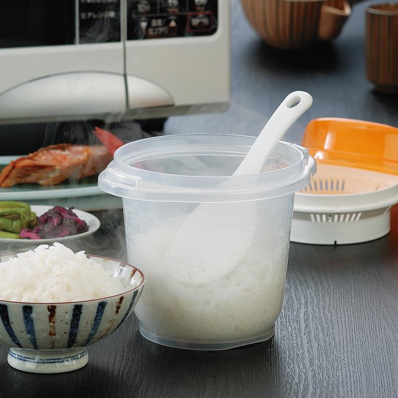 日本进口微波炉煮饭碗加热专用器皿家用蒸饭煲带盖饭盒蒸笼蒸米饭