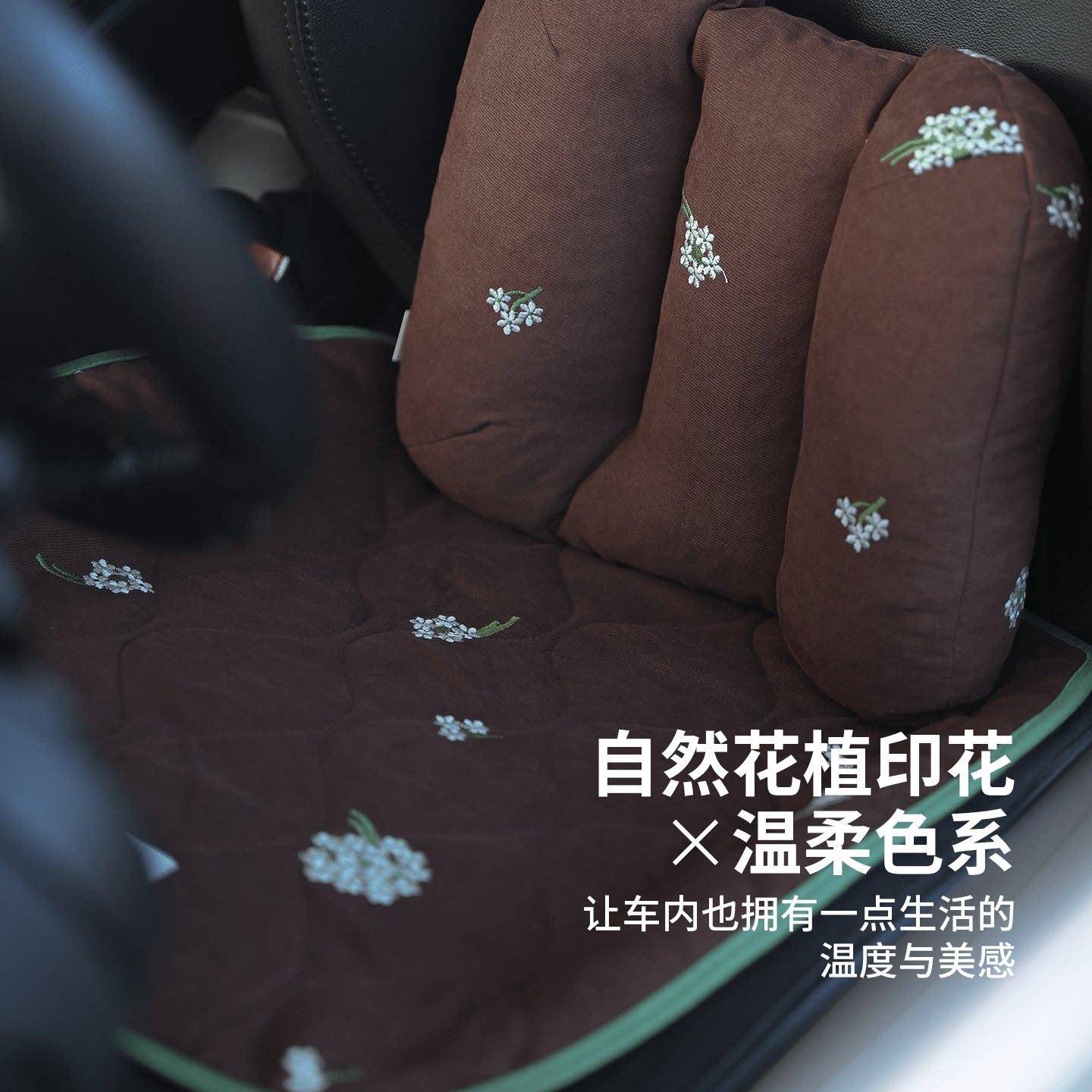 汽车座椅坐垫四季通用透气防滑薄厚适中单片布艺无靠背舒适坐垫