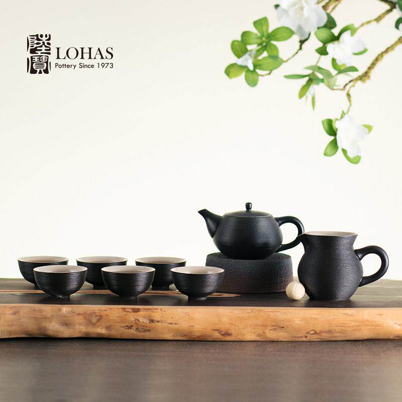 陆宝茶器旋转壶功夫茶组家用陶瓷茶具礼盒中式茶壶杯子茶海套组