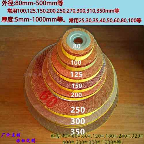 千页轮千叶轮抛光轮125砂布轮150 200 250 300*25/30/40/50/80*32