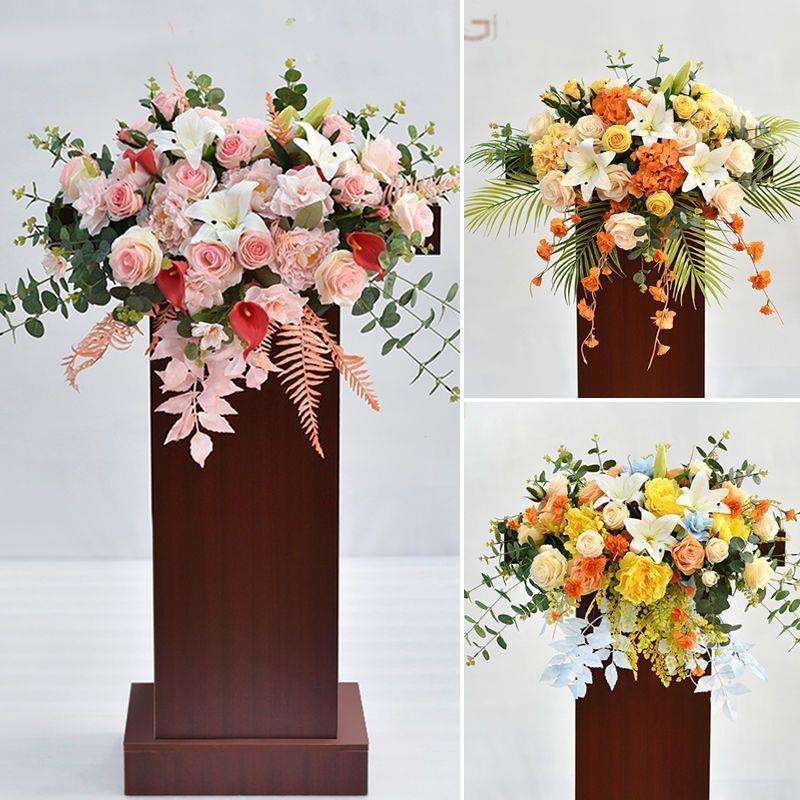 商务会议讲台花花演讲台桌花签到妈妈桌面宴会假花装饰