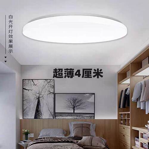 110V-220V超薄全白LED吸顶灯圆形现代简约卧室灯阳台一米客厅灯具