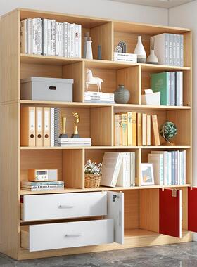 9U简易书架体卧室锁带书柜家收用客厅置AXN物一架靠墙储物柜办公