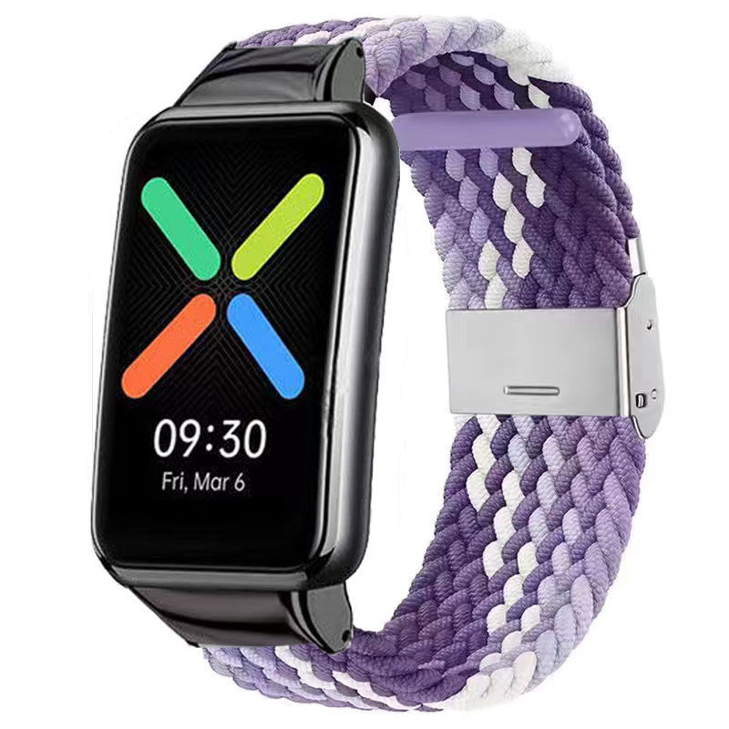适用oppowatchfree表带编织卡扣尼龙智能手表透气替换手环OPPO Wa